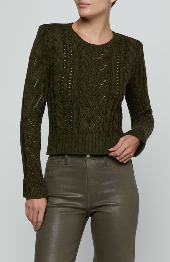 Mio Cable Crop Pullover in Kalamata