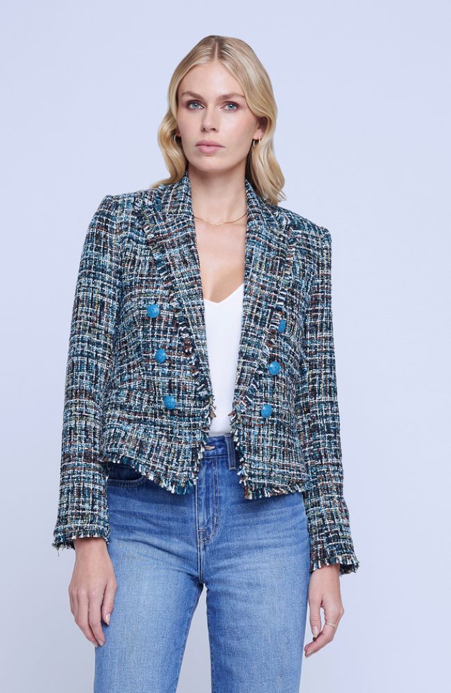 Brooke Blazer Fringe Tweed