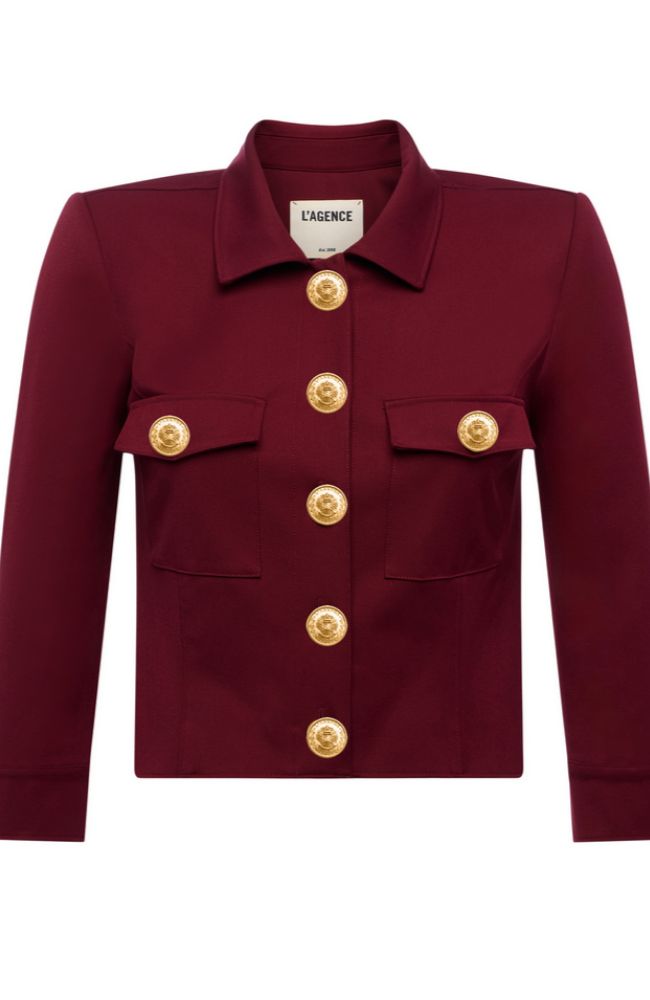 Kumi Cropped Jacket Blk Cherry
