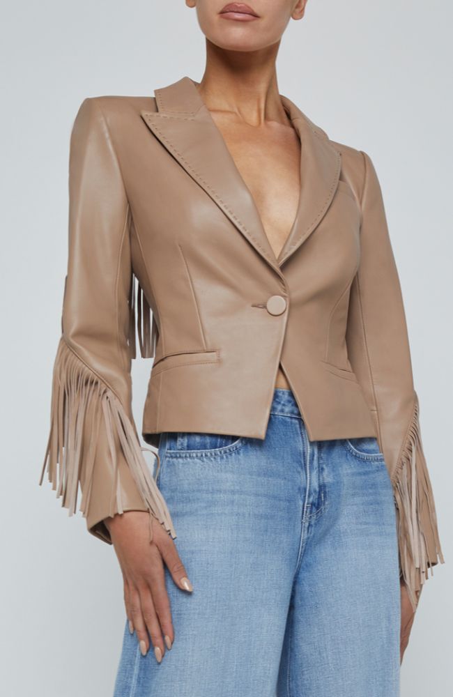 Vashti Fringe Blazer in Dark Cappuccino