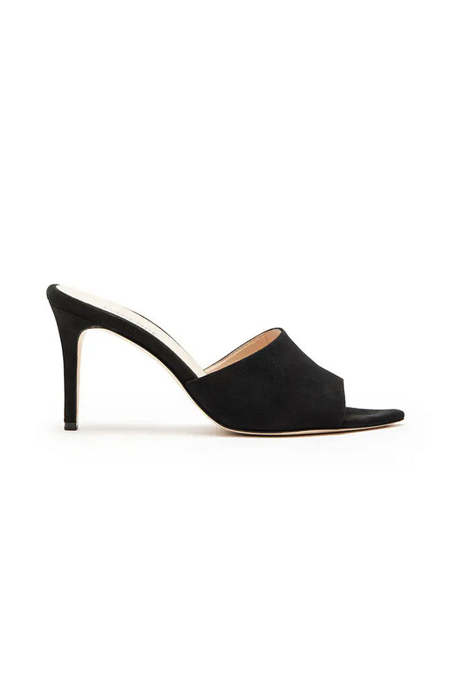 Lolita V Heels in Black Suede