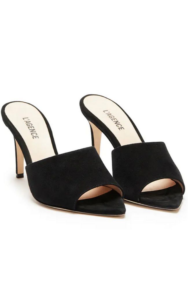 Lolita V Heels in Black Suede