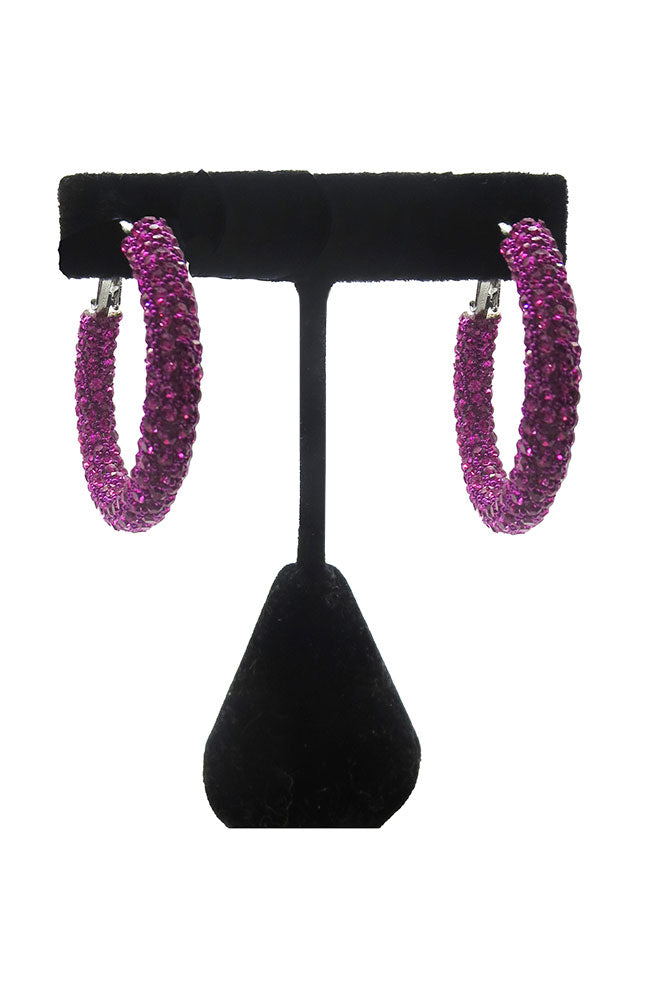 Pink Rhinestone Hoop