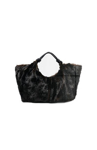 Lilee Tote Espresso Faux Fur