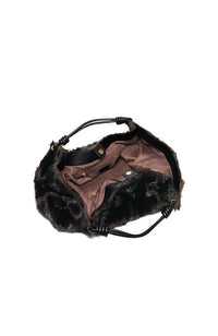 Lilee Tote Espresso Faux Fur