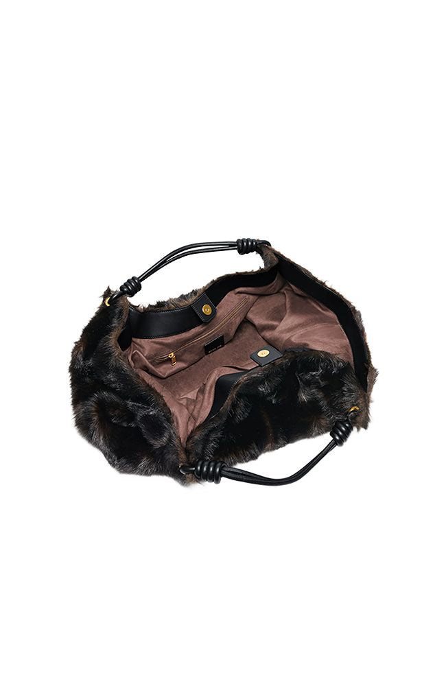 Lilee Tote Espresso Faux Fur