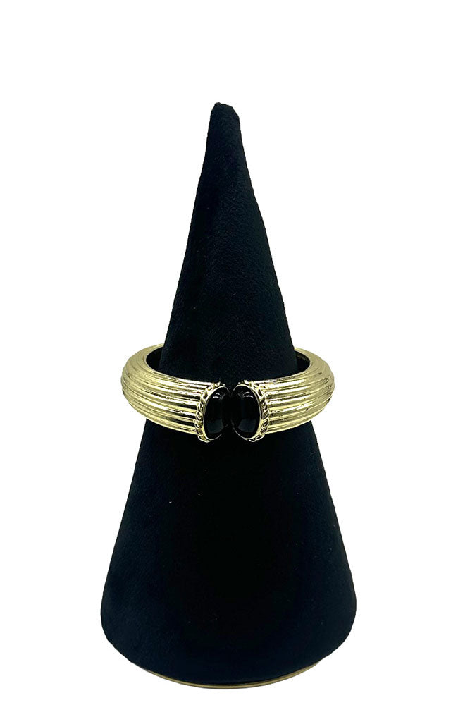 Gold Hinge Bangle Black