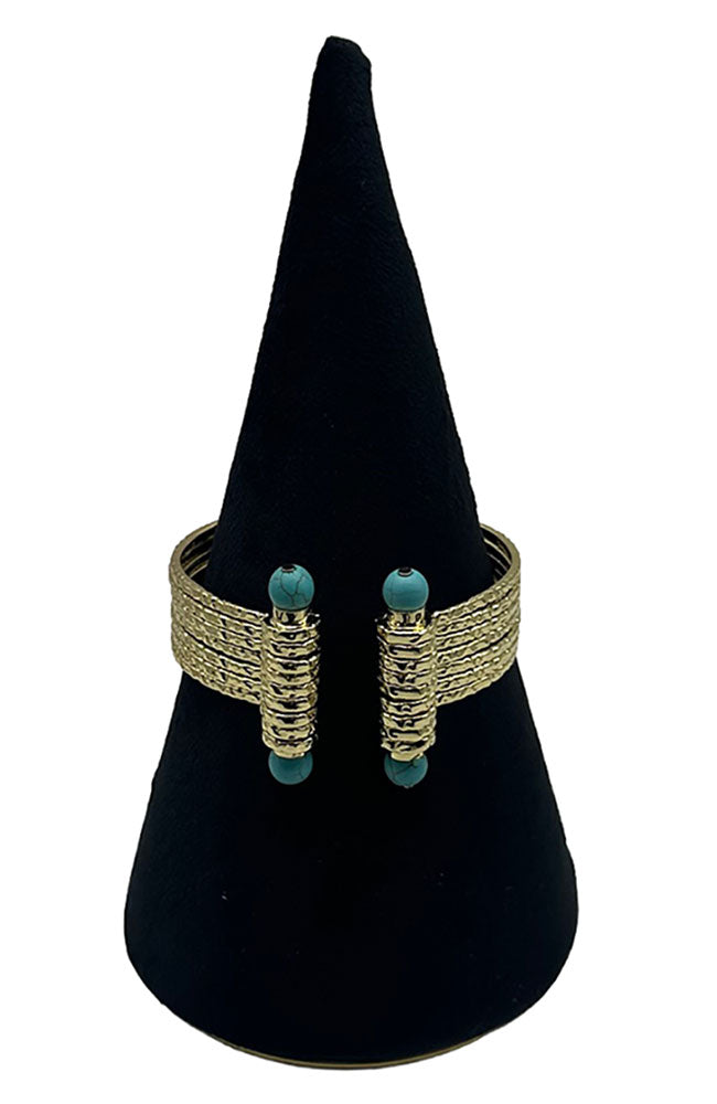 Gold Cuff with Turq Details