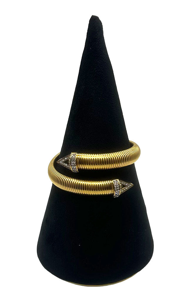 Gold Ridges Overlap Cuff