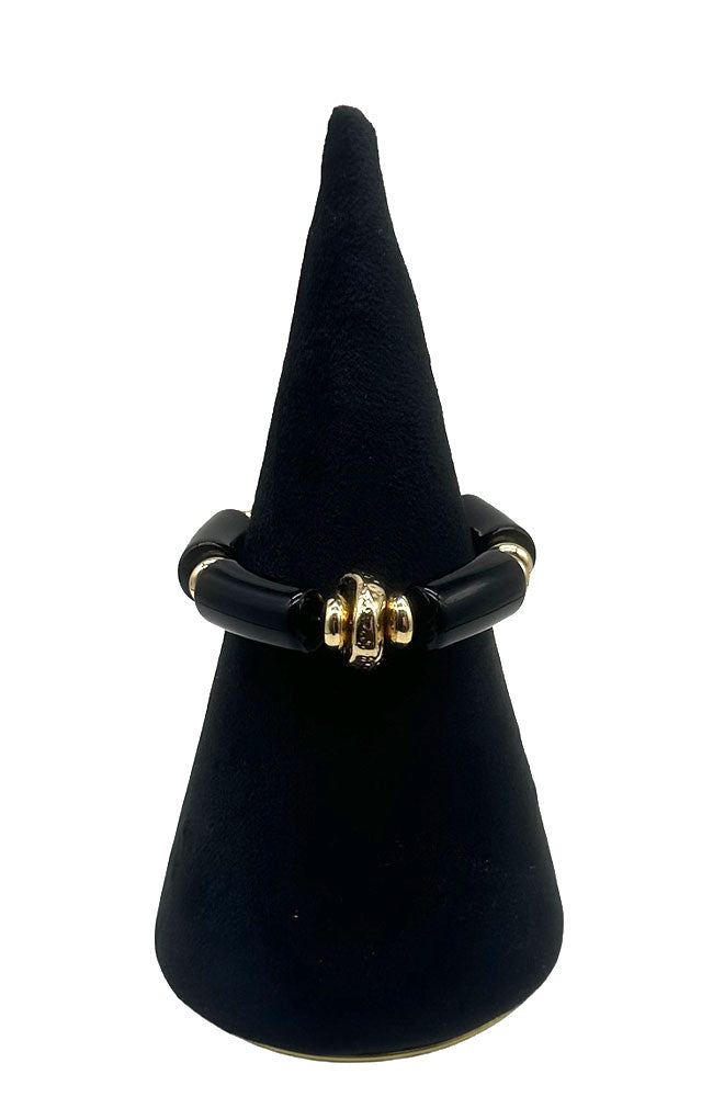 Black Cylinder Bead Bracelet