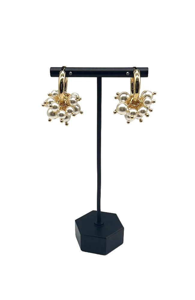 Pearl Cluster Huggie Hoops