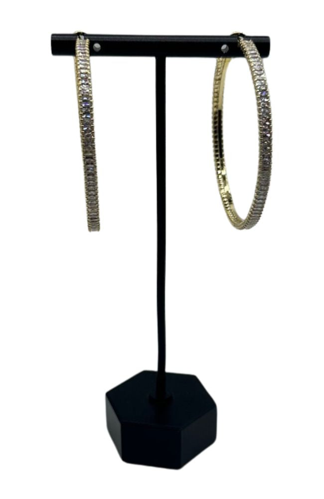 Crystal Gold Hoops