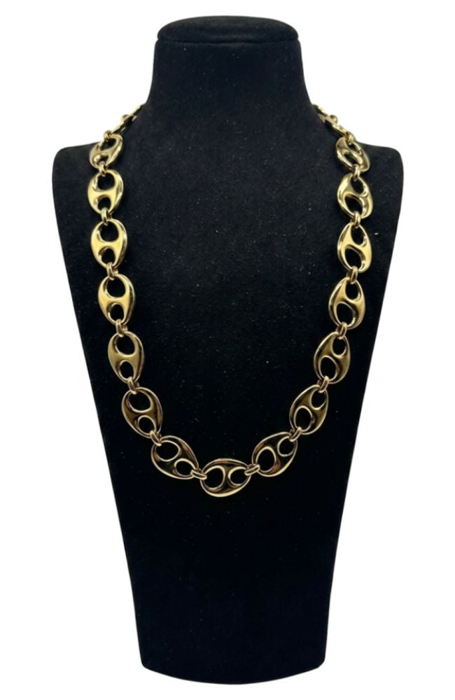 Gold Bubble Tab Necklace