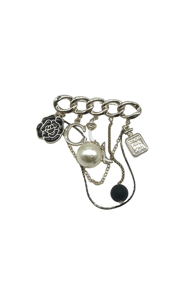 Large Gold Safety Pin C Charm