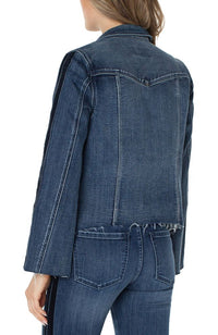 Frayed Jean Jacket with Velvet