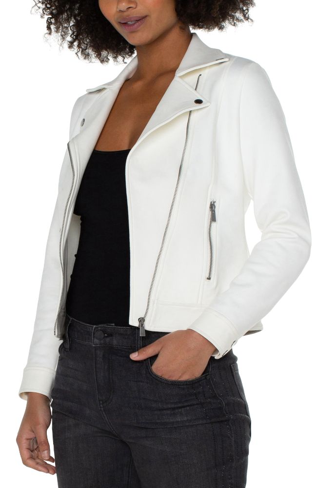 Moto Jacket in White Frost