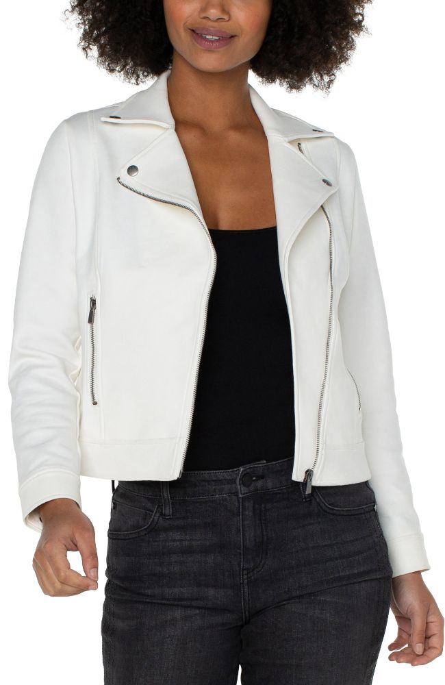 Moto Jacket in White Frost