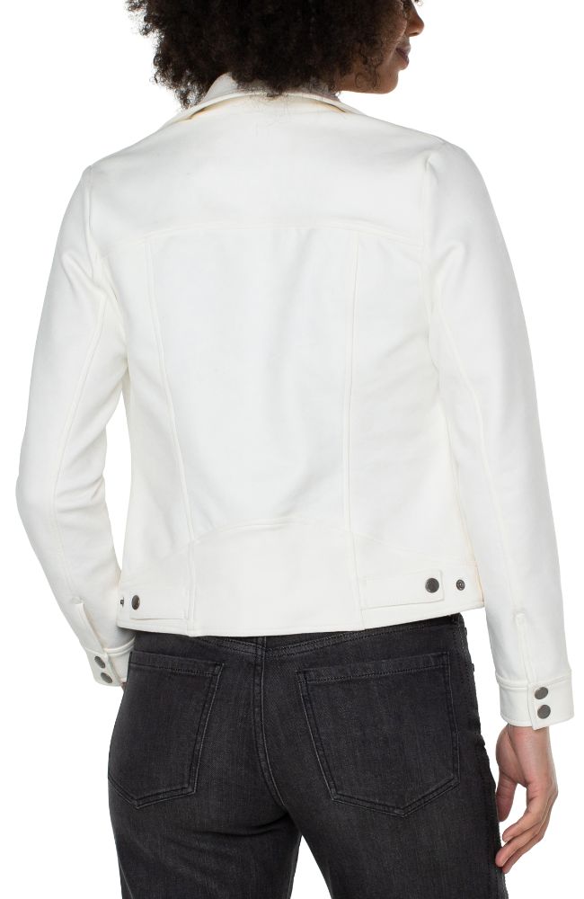 Moto Jacket in White Frost