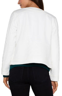 Quilted Zip Scoop Neck Jacket