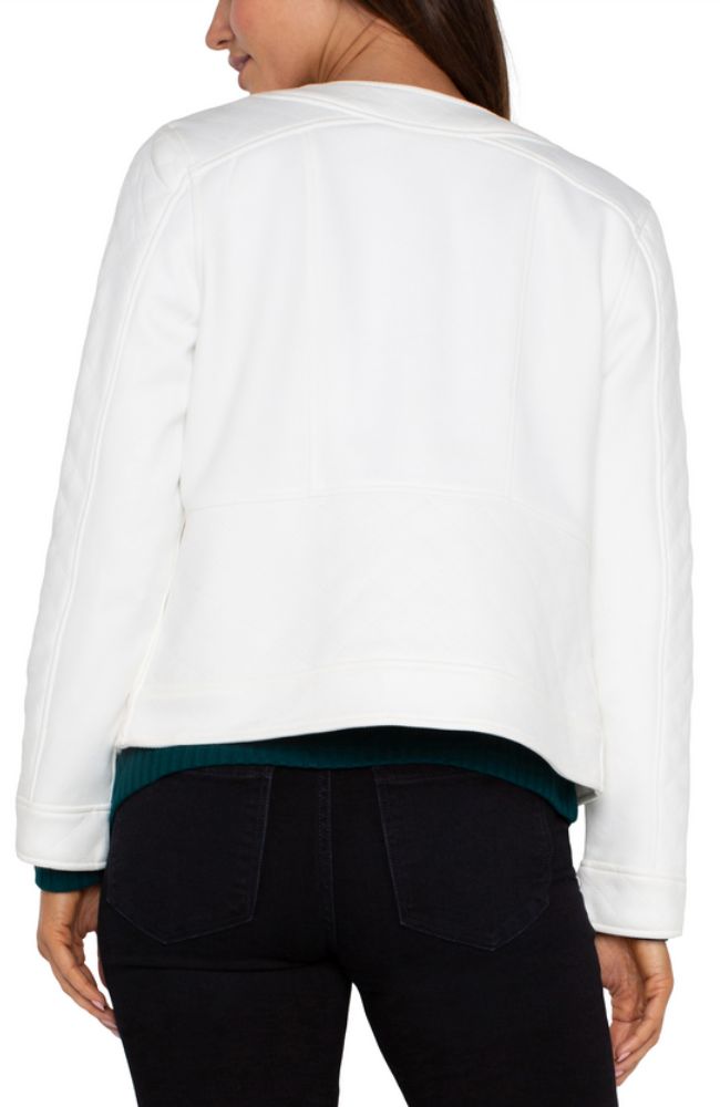 Quilted Zip Scoop Neck Jacket