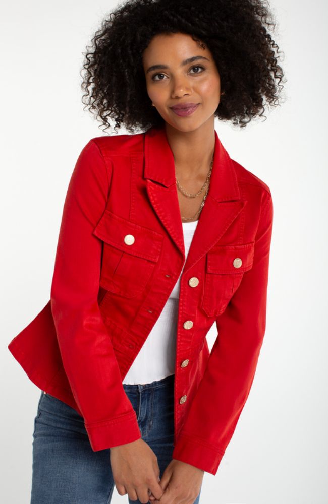 Peplum Jacket with Tab Detail