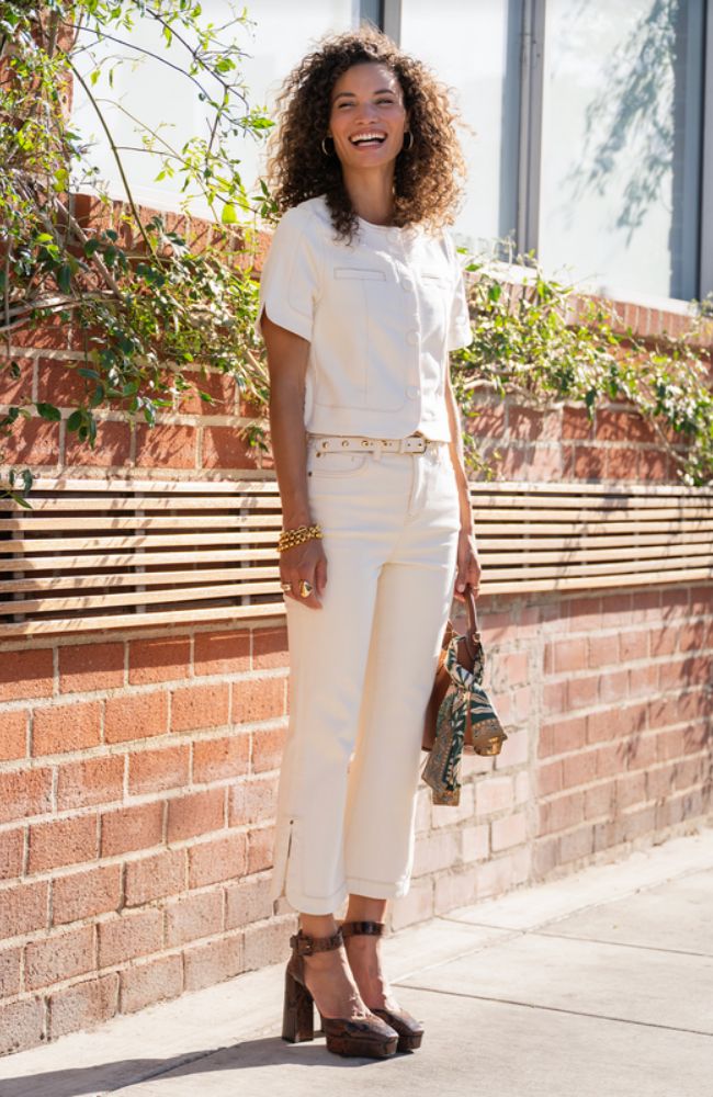 Collarless SS Cropped Jacket