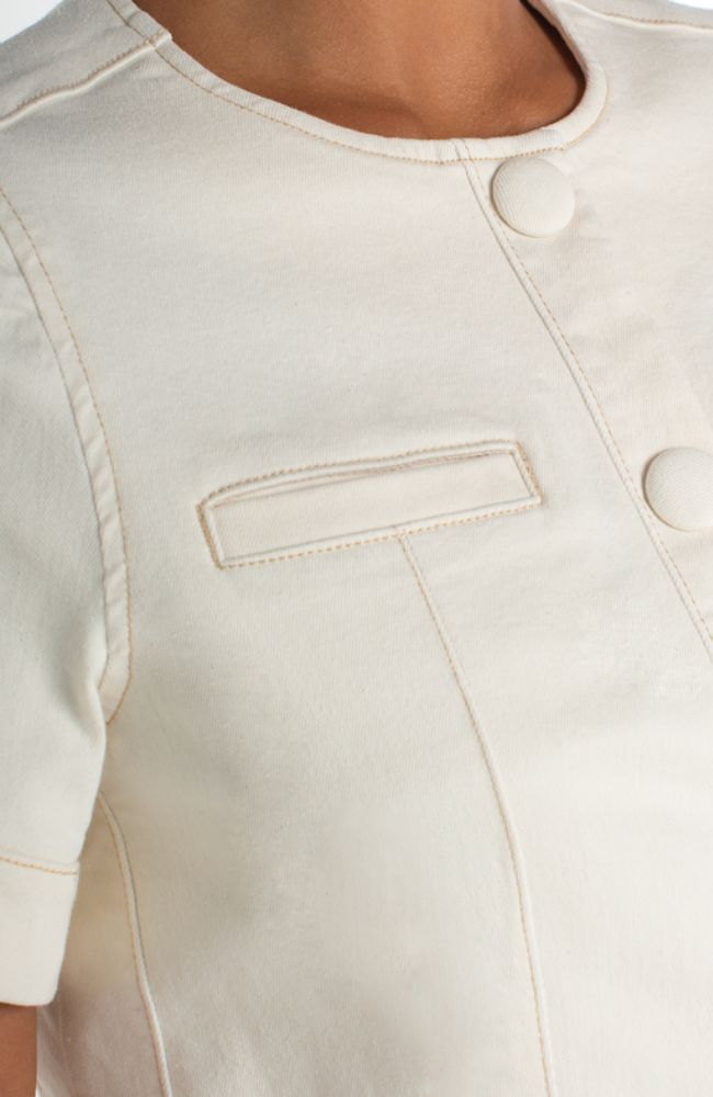 Collarless SS Cropped Jacket
