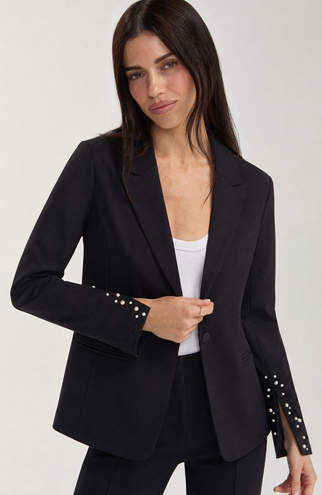 Blazer with Pearl Trim