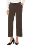 Pull On Tie Waist Wide Leg Ankle Pant