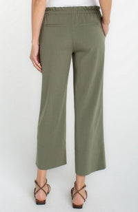 Tie Waist Wide Leg Ankle Pant