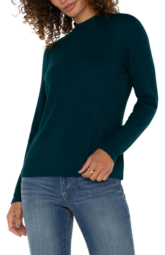 LS Mock Nk Rib Knit Top