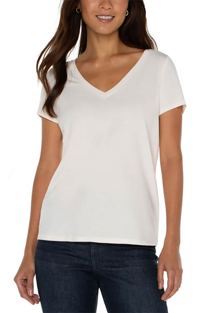 V Neck Slim Fit Knit SS Tee