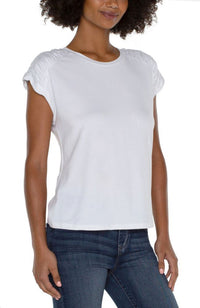 Smocked Shoulder Scoop Top