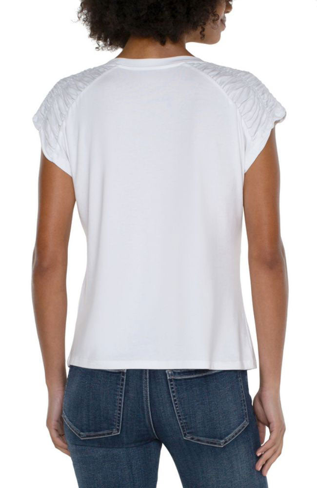 Smocked Shoulder Scoop Top