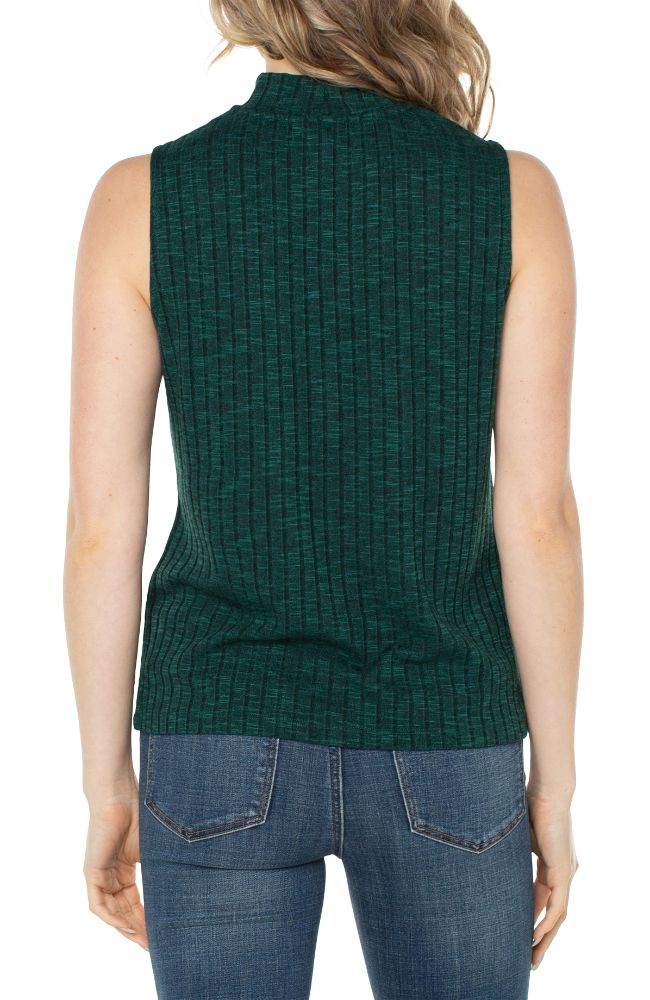 Mock Neck Miter Front Knit Top