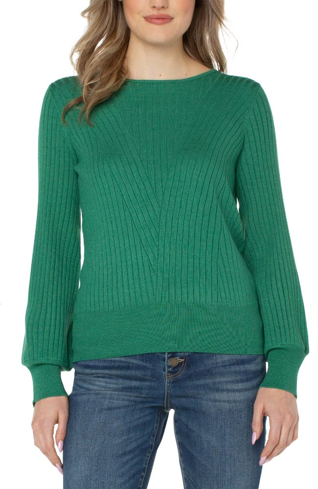 Crew Neck Sweater Transfer Rib
