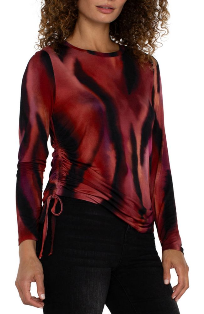 Crew Neck Knit Top Side Ties
