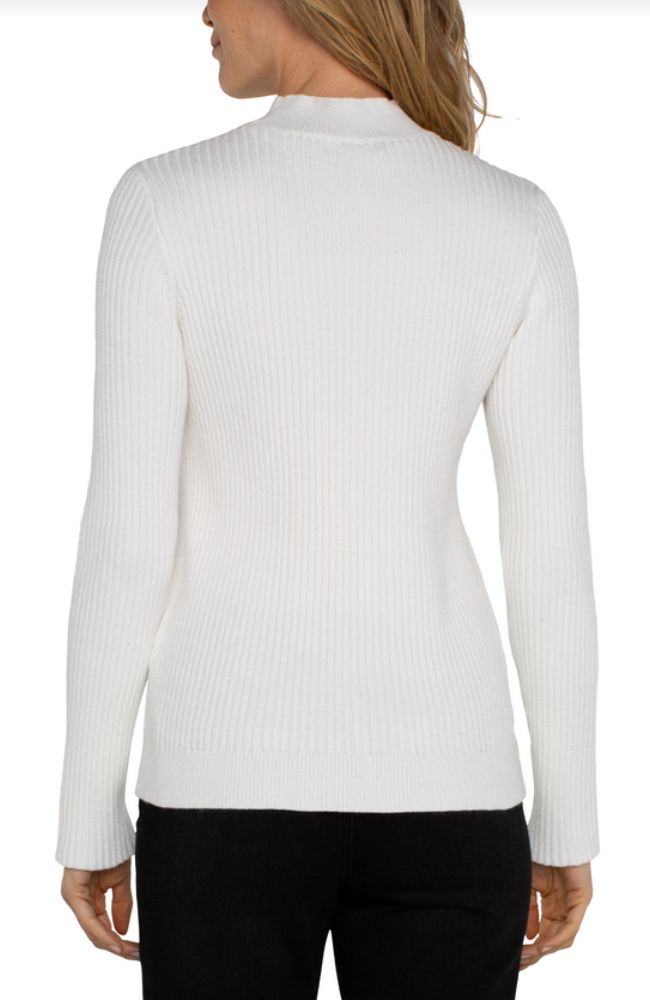 LS Mock Neck Cable Sweater
