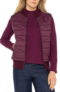 Quilted Front Zip Sweater Vest