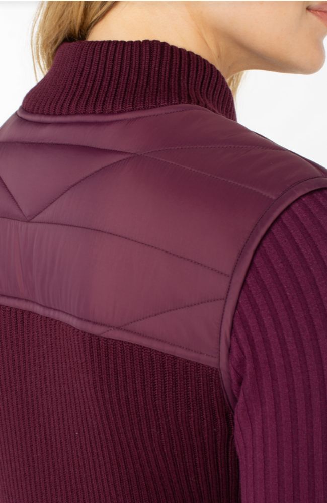 Quilted Front Zip Sweater Vest
