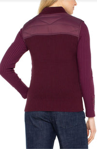 Quilted Front Zip Sweater Vest