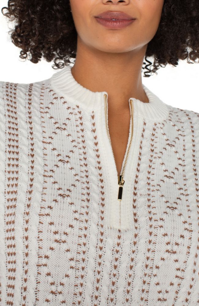 Cap Sleeve Dolman 1/2 Zip Sweater