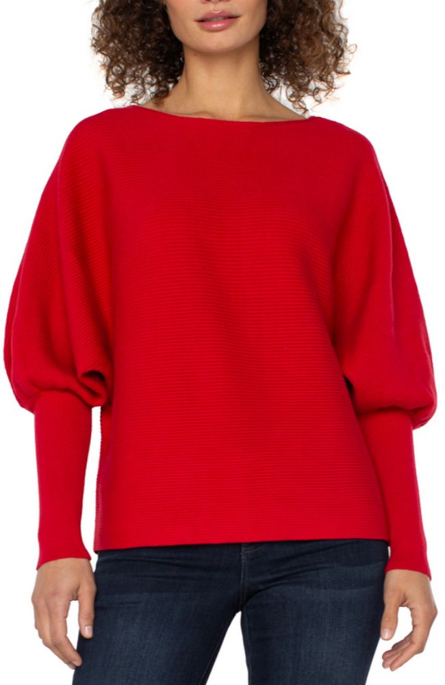 Long Sleeve Boat Neck Dolman Sweater