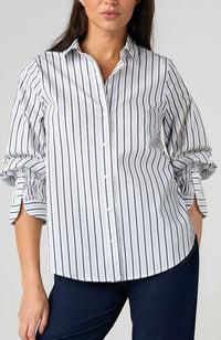 Adjustable Button Front Woven Top