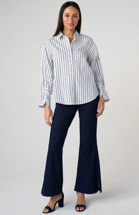 Adjustable Button Front Woven Top
