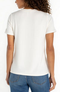 Short Sleeve Vneck Knit Tee