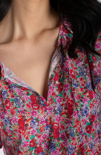 Flutter Sleeve Peplum Top with Ties