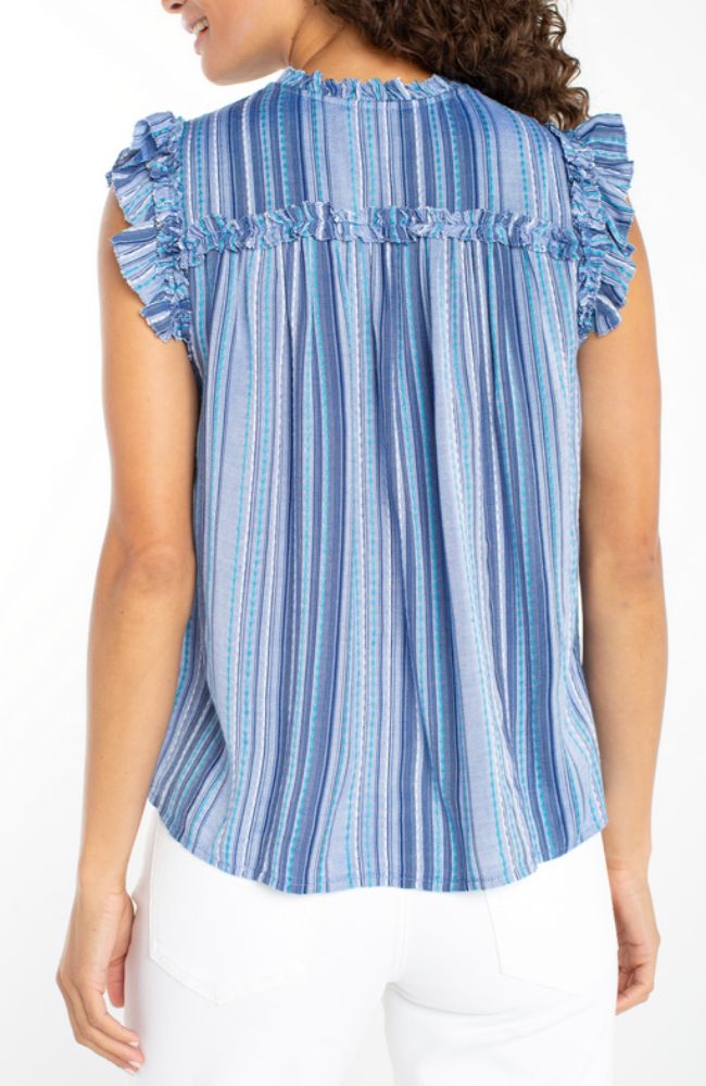 Flutter Sleeve Ruffled Woven Top