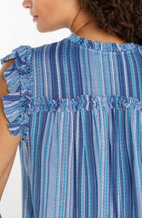 Flutter Sleeve Ruffled Woven Top