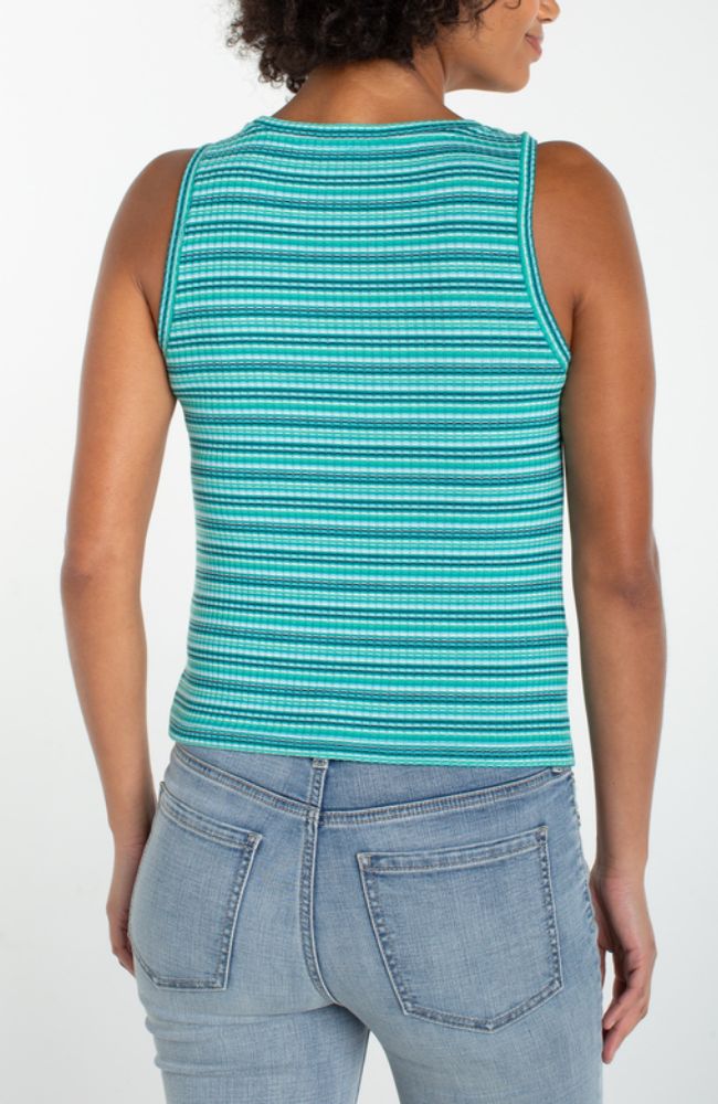 Crewneck Twist Front Knit Top